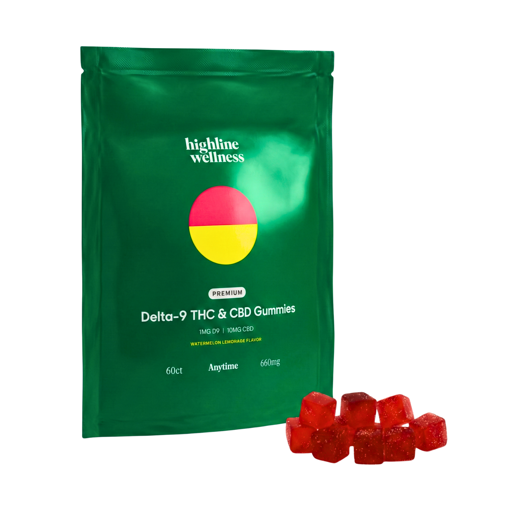 Highline Wellness -Watermelon Lemonade THC + CBD Gummies