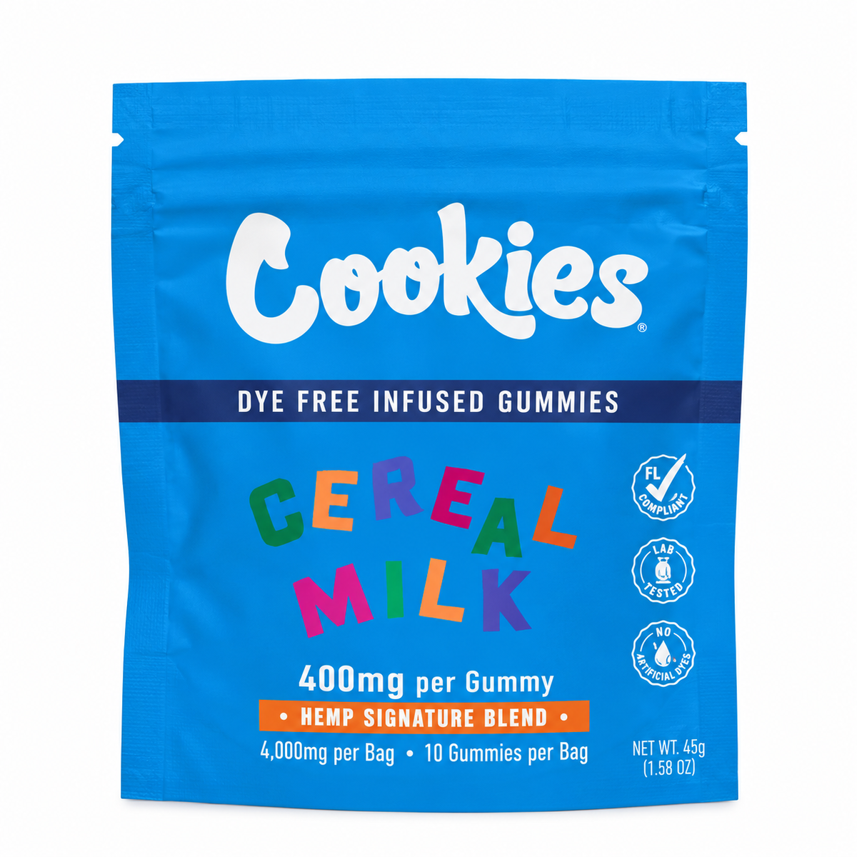 Cookies Hemp Signature Blend Gummies 400mg – 10ct – Cereal Milk gummies package