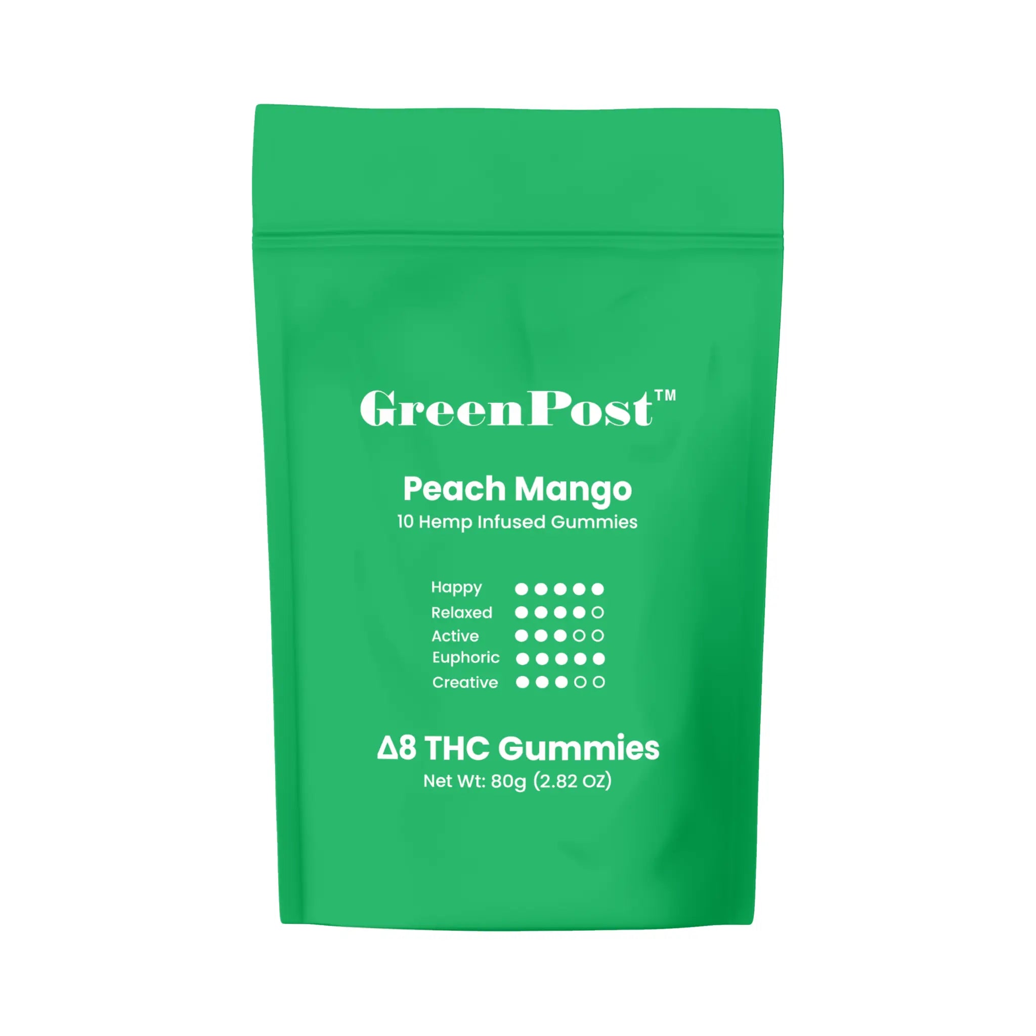 Delta 8 THC Infused Gummies - Special Vegan Full Spectrum Blend - Peach Mango - GreenPost CBD