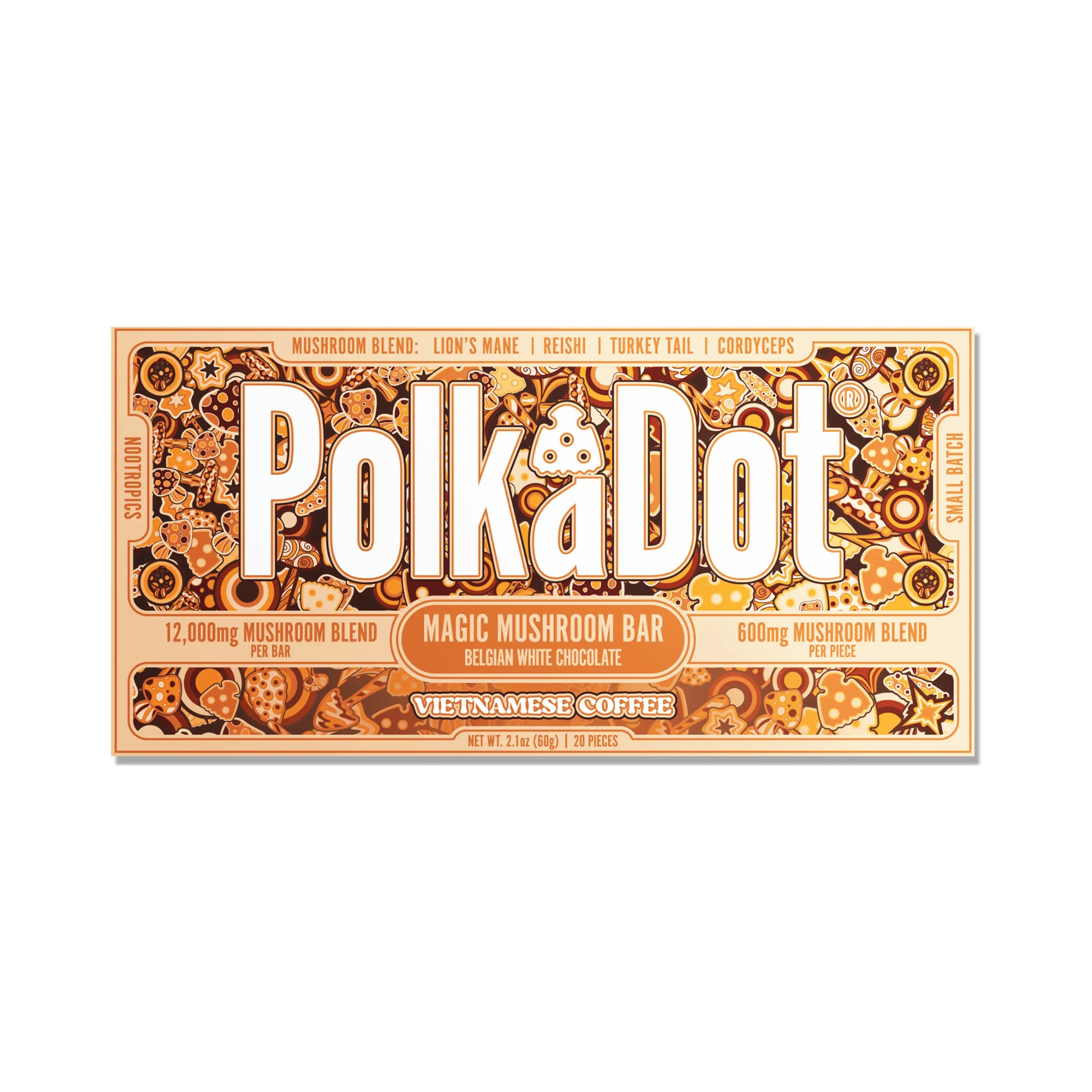 PolkaDot Mushroom Chocolate Bar Viet Iced Coffee