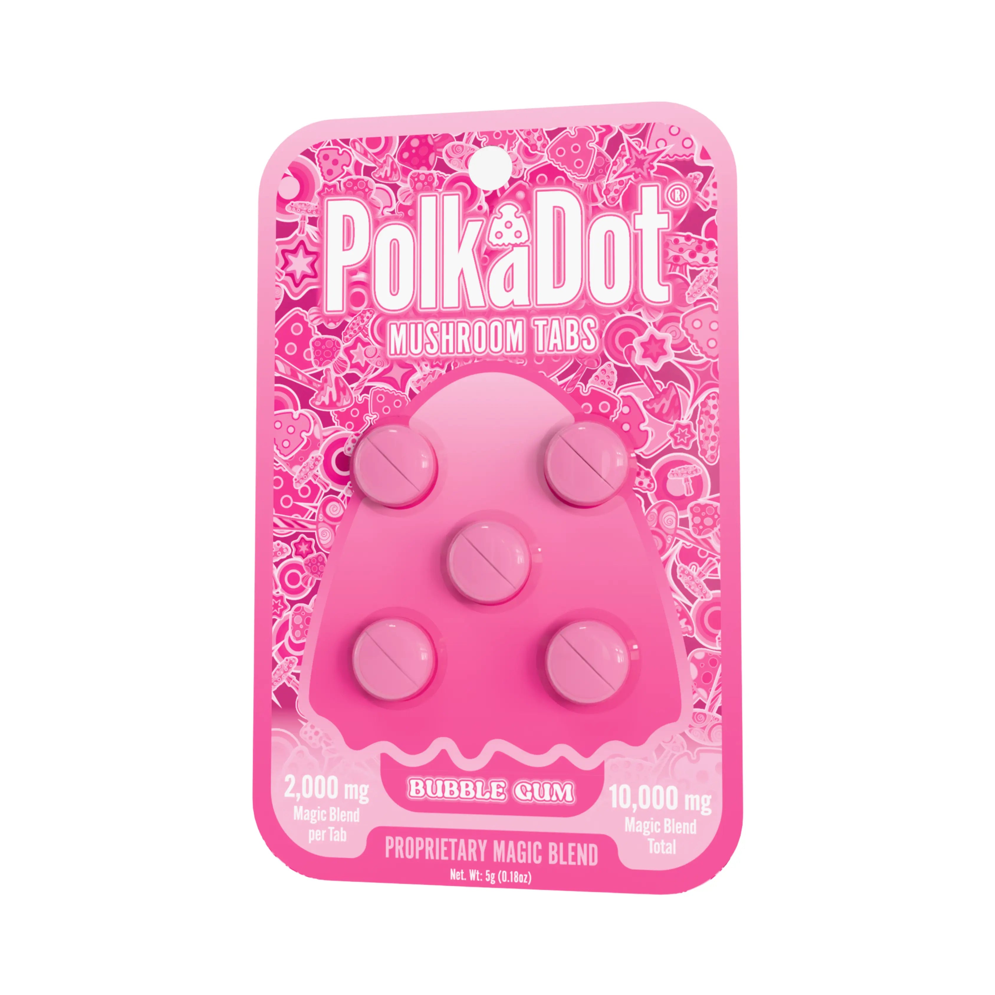 PolkaDot Mushroom Tablets Bubble Gum 5ct