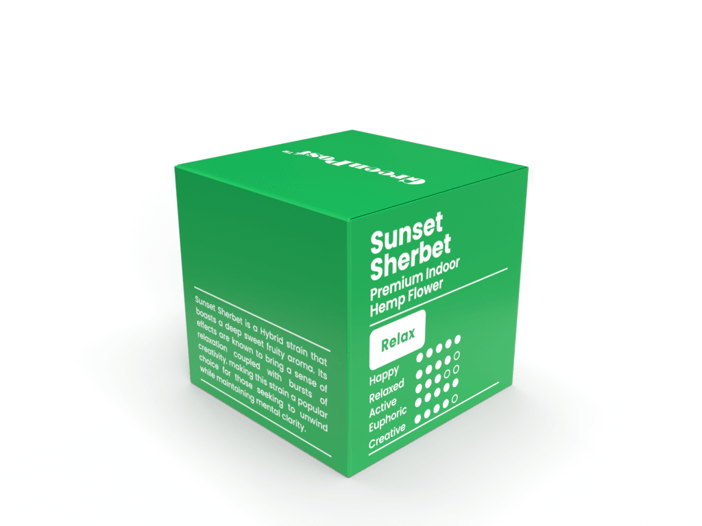 Sunset Sherbet THCA Flower (Indica) - GreenPost CBD - www.GreenPostCBD.com