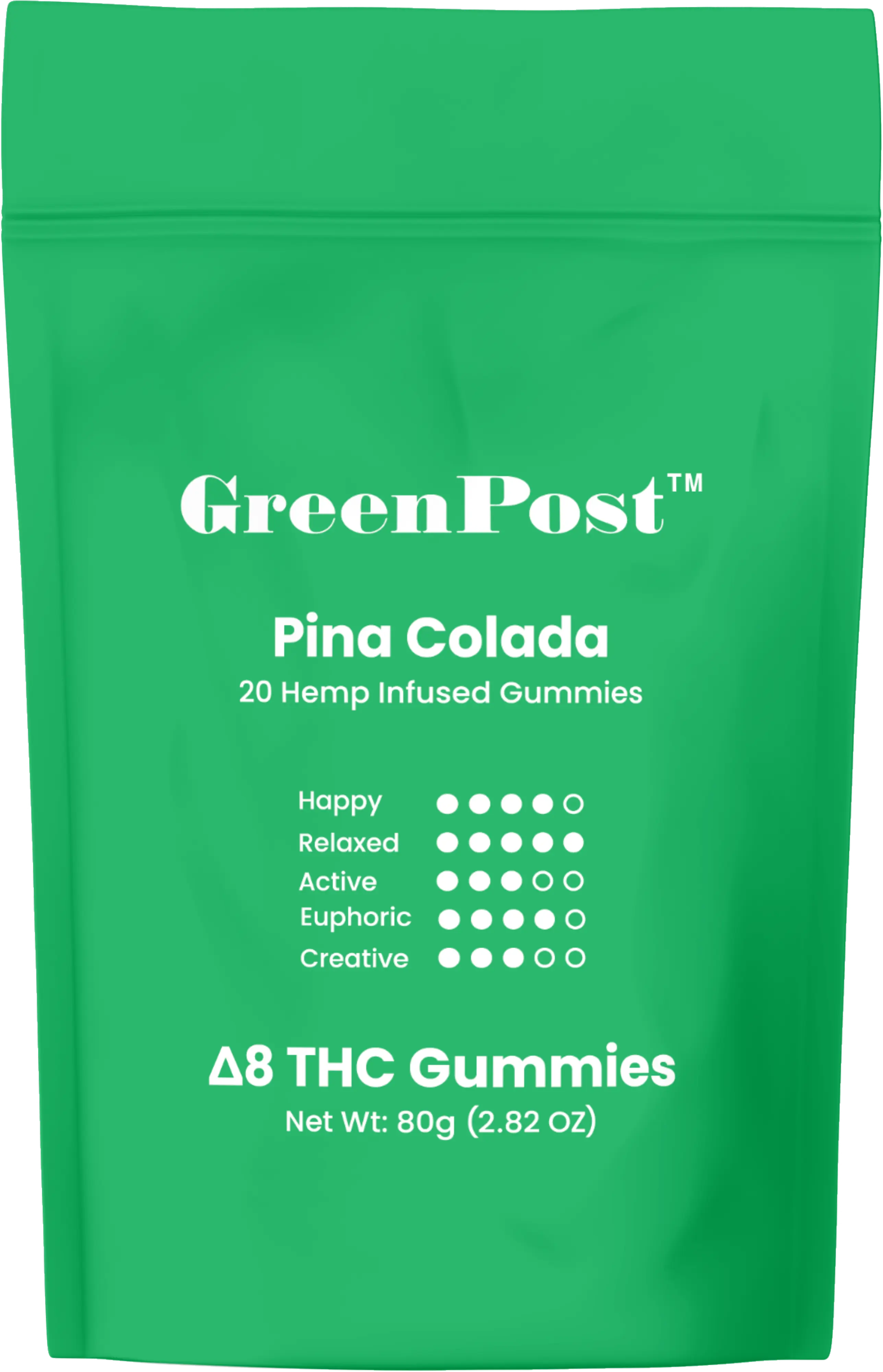 D8 Gummies Vegan 500mg - Pina Colada GreenPost CBD