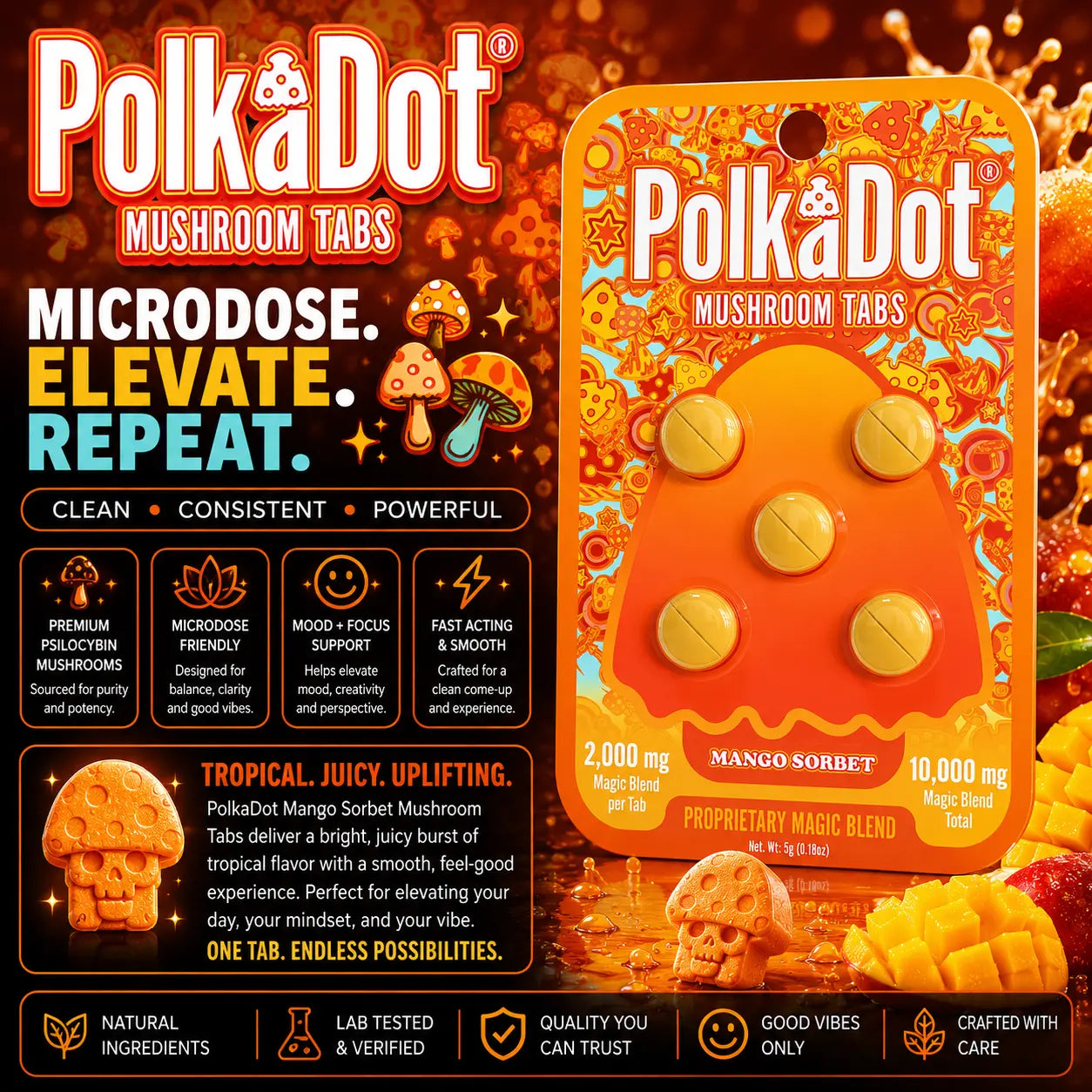 PolkaDot 10g Mushroom Tablets – 5ct