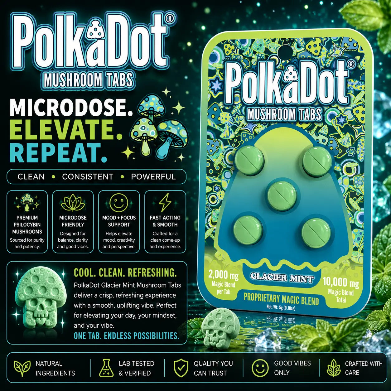 PolkaDot 10g Mushroom Tablets – 5ct