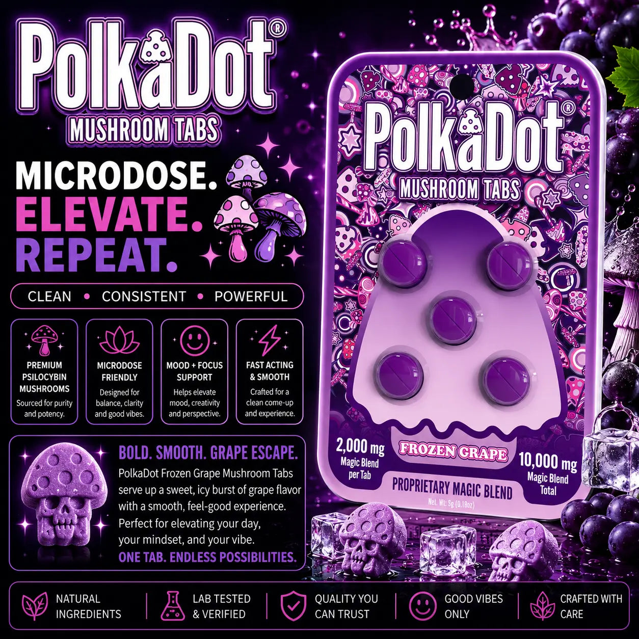 PolkaDot 10g Mushroom Tablets – 5ct