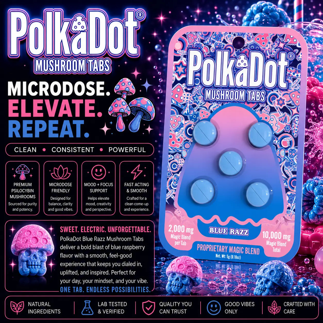 PolkaDot 10g Mushroom Tablets – 5ct