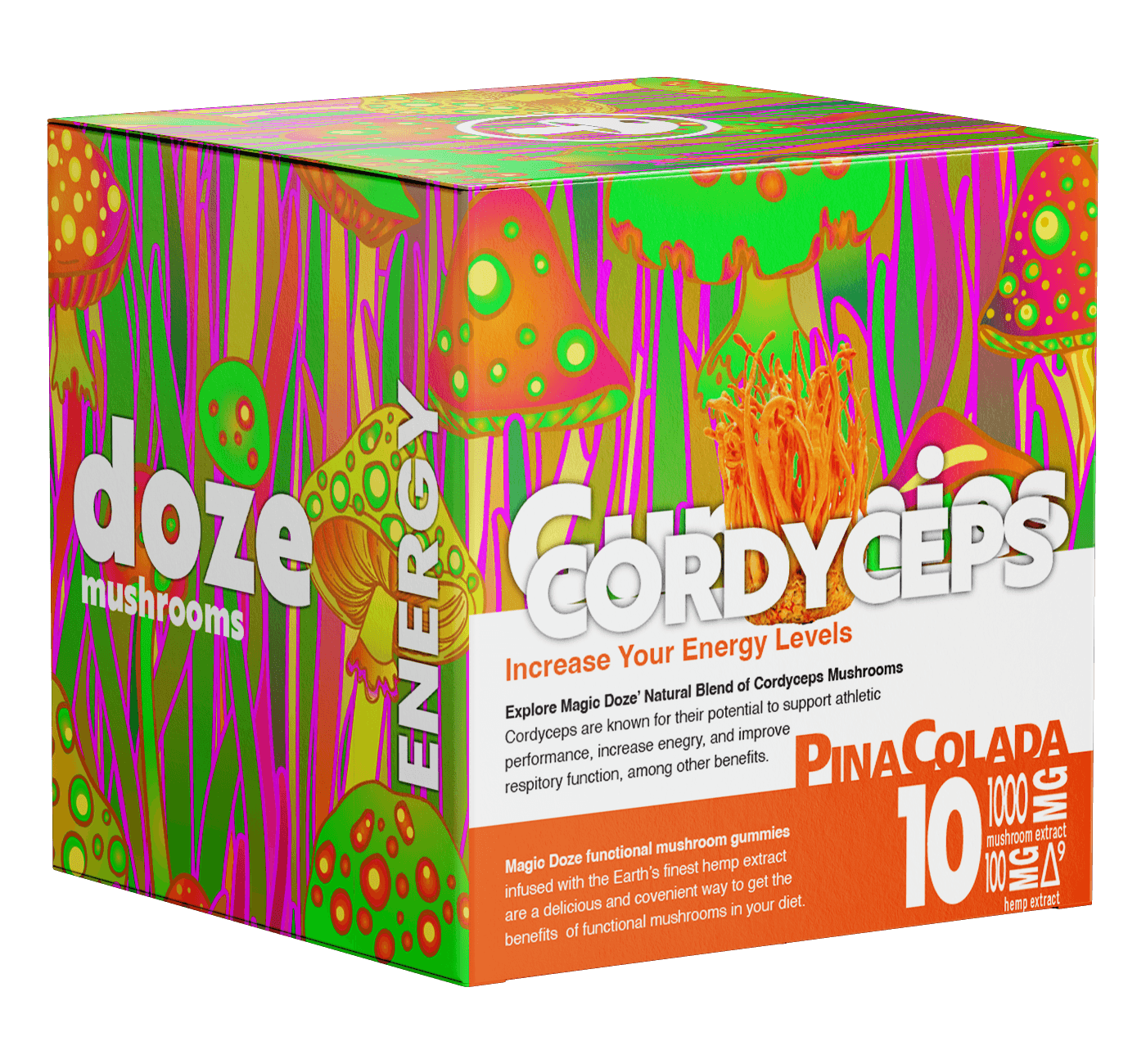 Cordyceps Gummies with Delta 9 THC (Pina Colada) - Energy by Magic Doze™