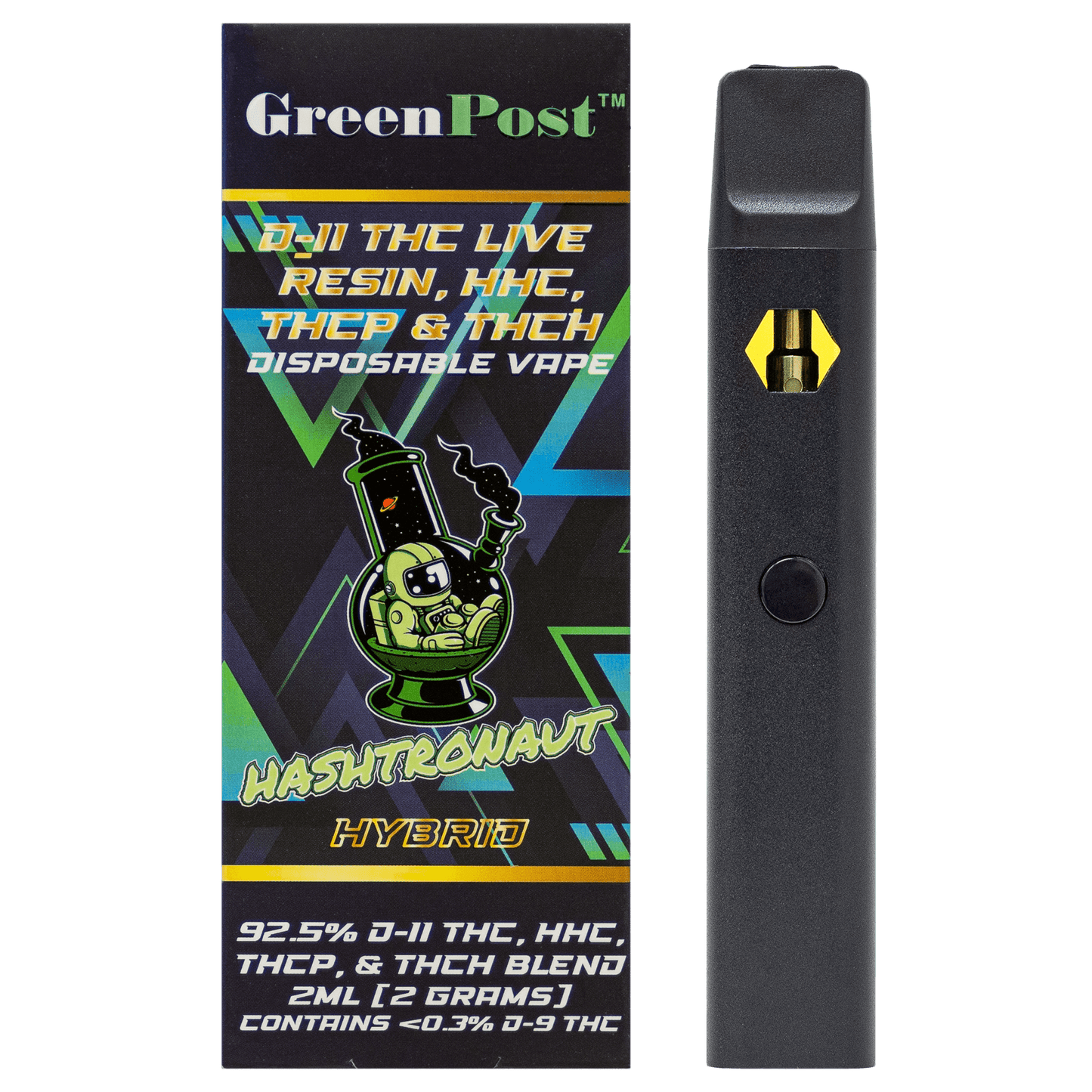 Delta 11 THC Live Resin Blend Disposable Pen - Hashtronaut (Hybrid) - GreenPost CBD - www.GreenPostCBD.com