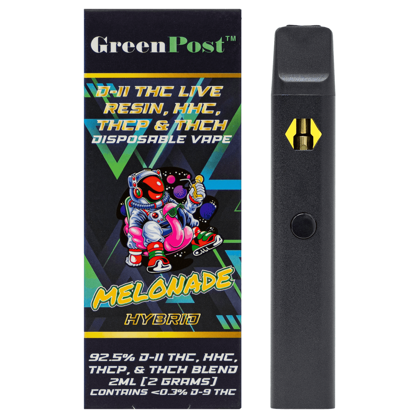 Delta 11 THC Live Resin Blend Disposable Pen - Melonade (Hybrid) - GreenPost CBD - www.GreenPostCBD.com