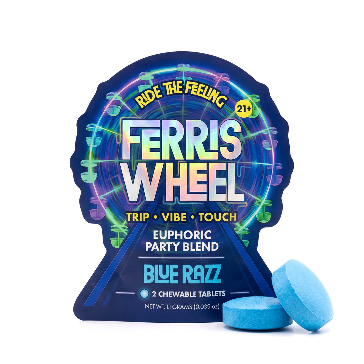 Ferris Wheel Euphoric Party Blend Blue Razz 2 chewable tablets