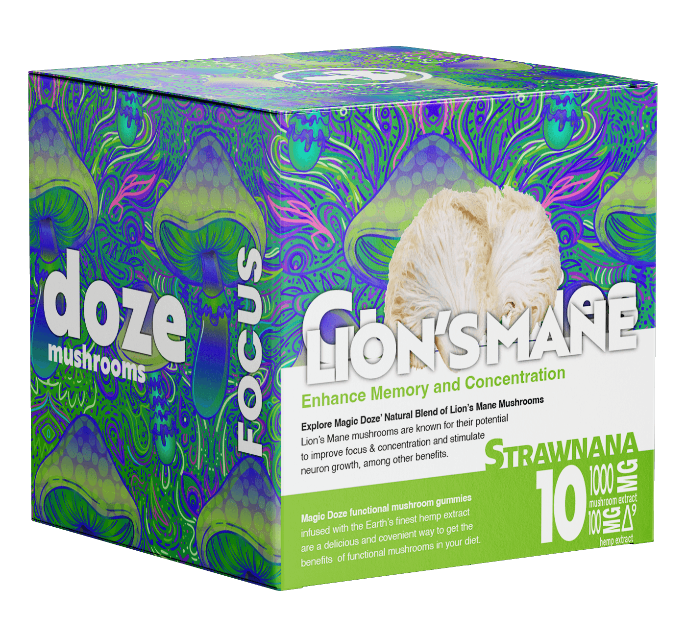 Lion's Mane Gummies with Delta 9 THC (Strawnana) - Focus by Magic Doze™