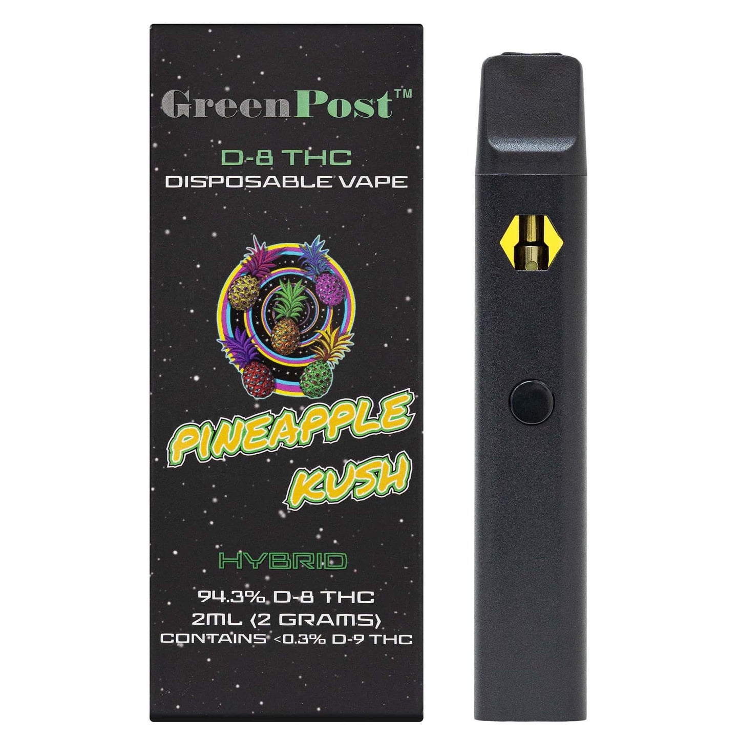Pineapple Kush Delta 8 Disposable Vape (Hybrid) - GreenPost CBD - www.GreenPostCBD.com