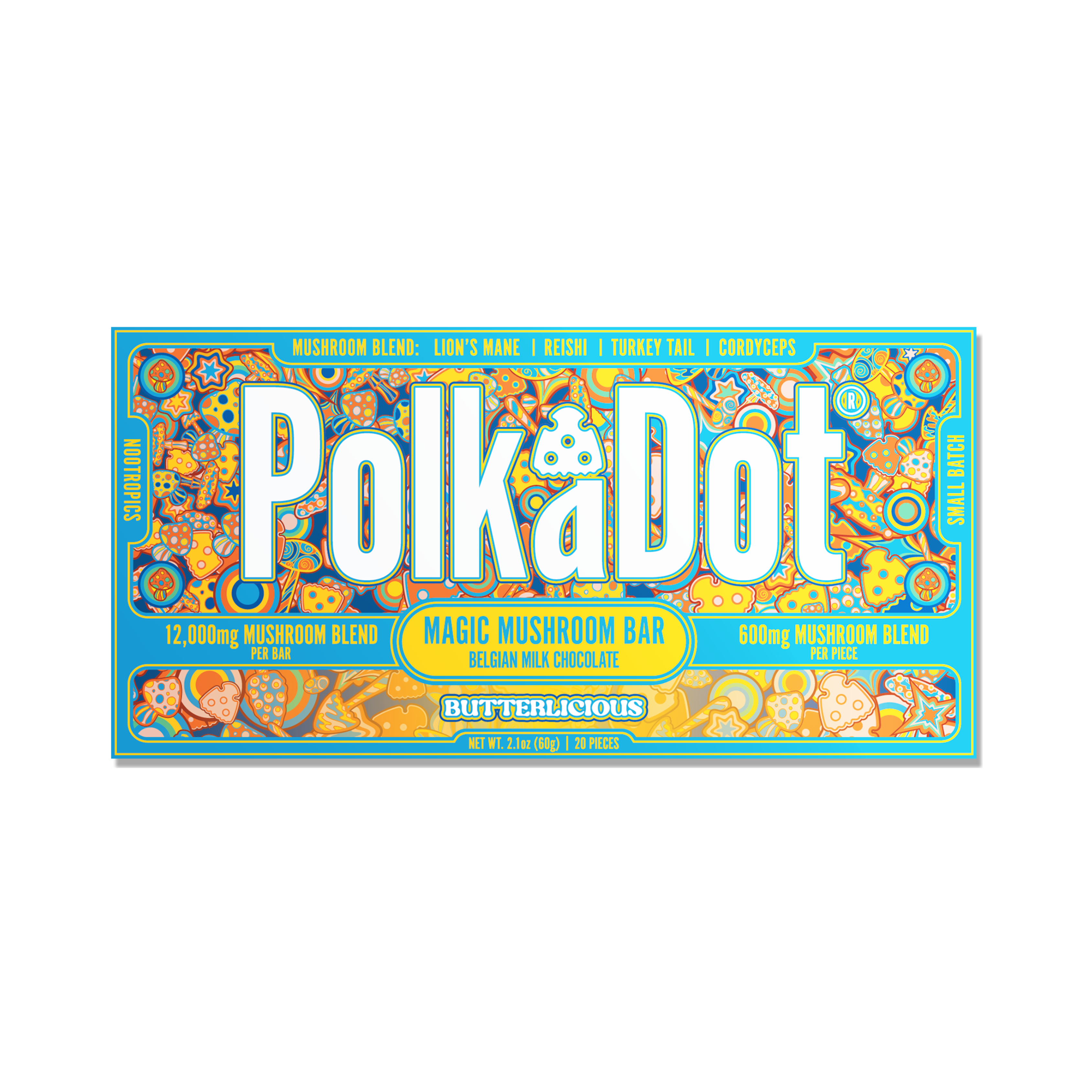 Polka Dot Mushroom Edibles — Chocolate Bars, Gummies and Tablets