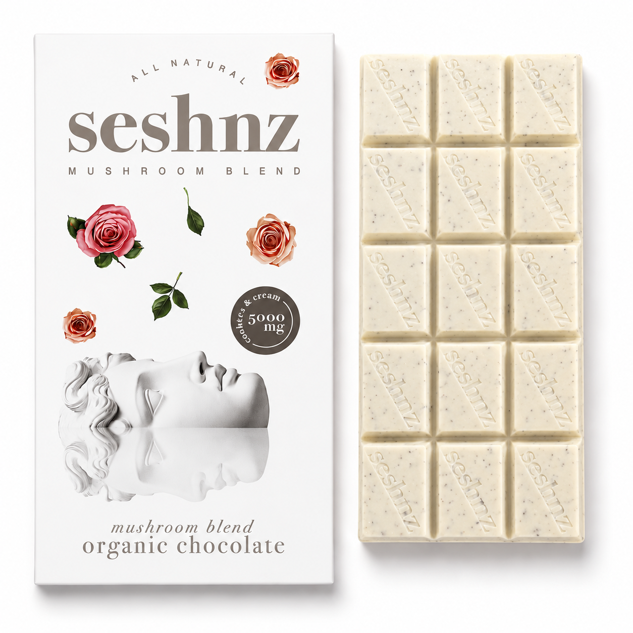 Seshnz Mushroom Chocolate Bar Cookies & Cream