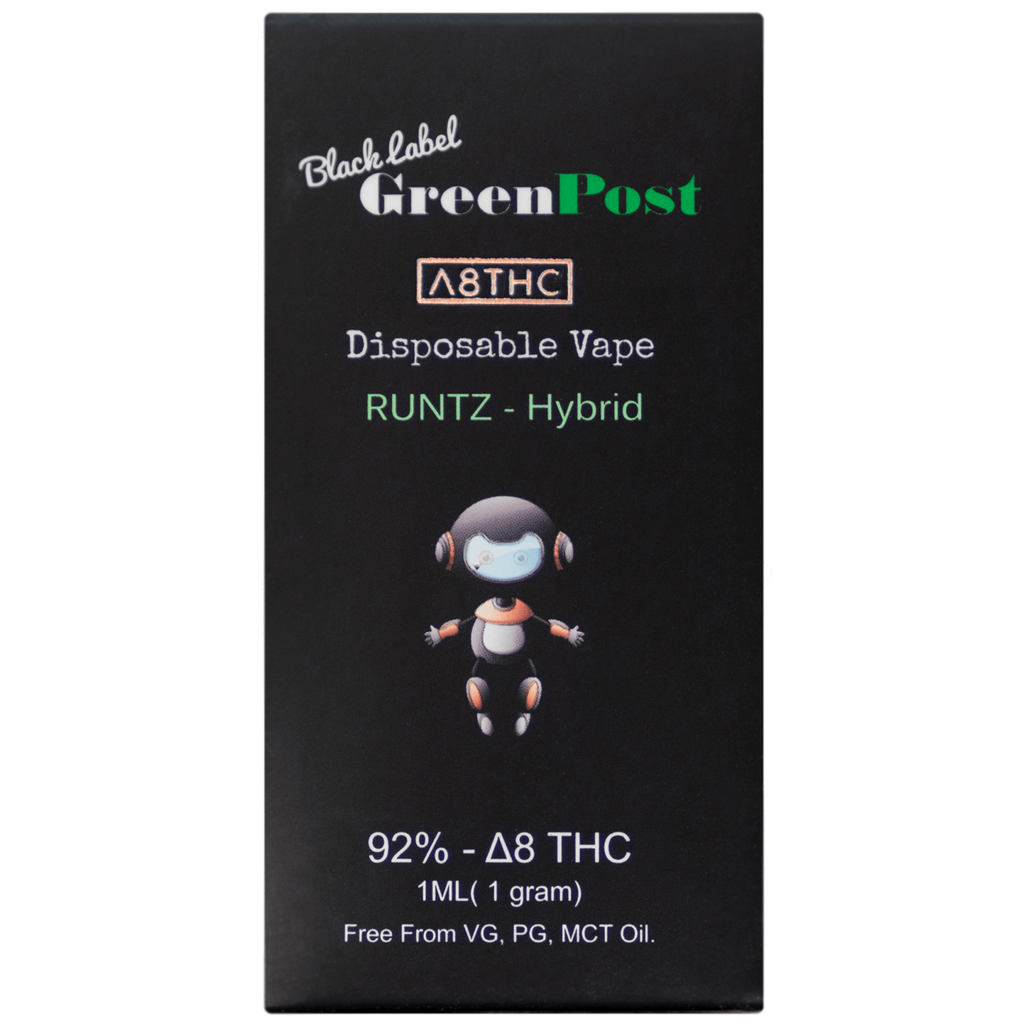 Black Label Runtz Delta 8 Disposable Vape (Hybrid) - GreenPost CBD - www.GreenPostCBD.com