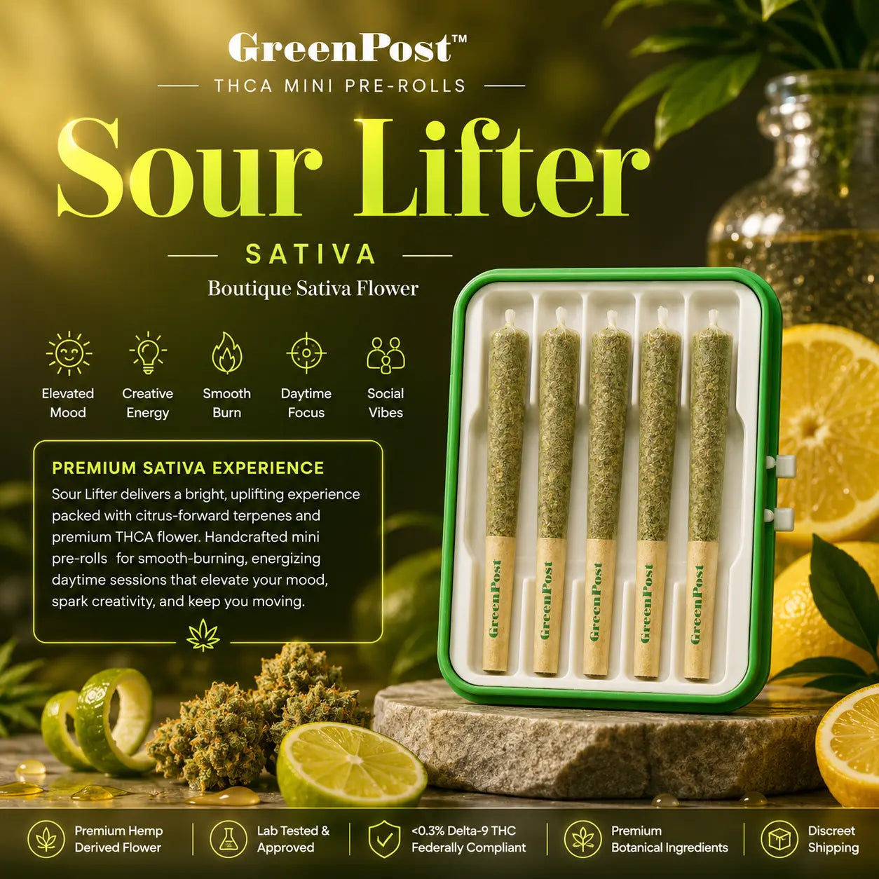 GreenPost THCA Pre-Rolls – Mini 5ct