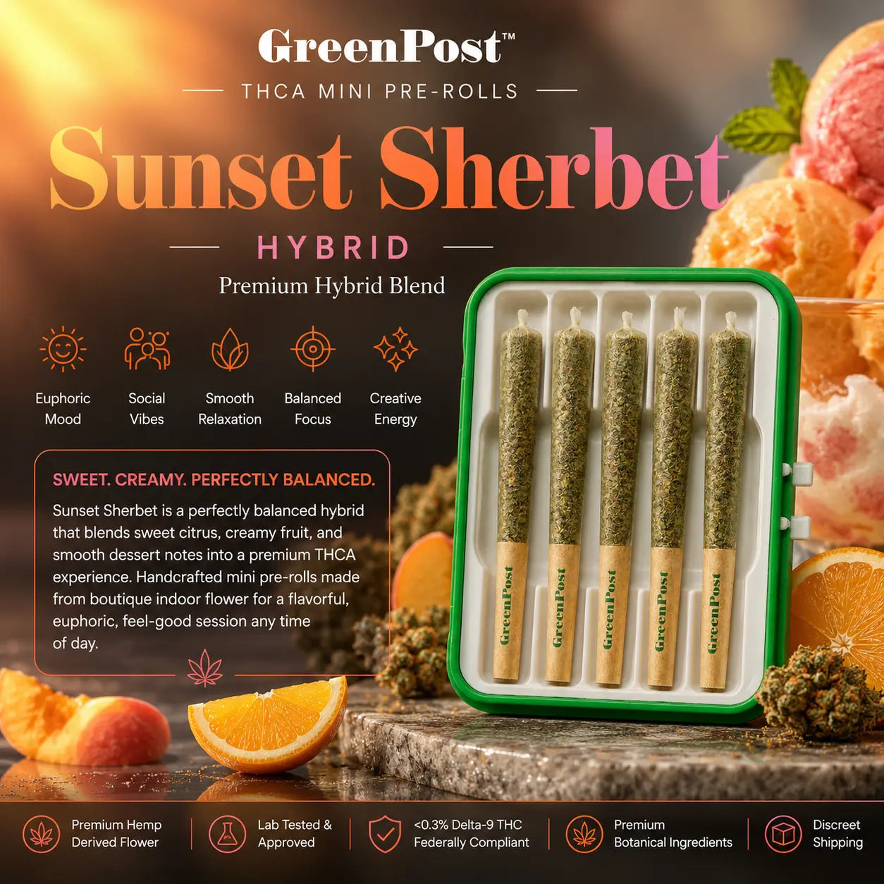 GreenPost THCA Pre-Rolls – Mini 5ct