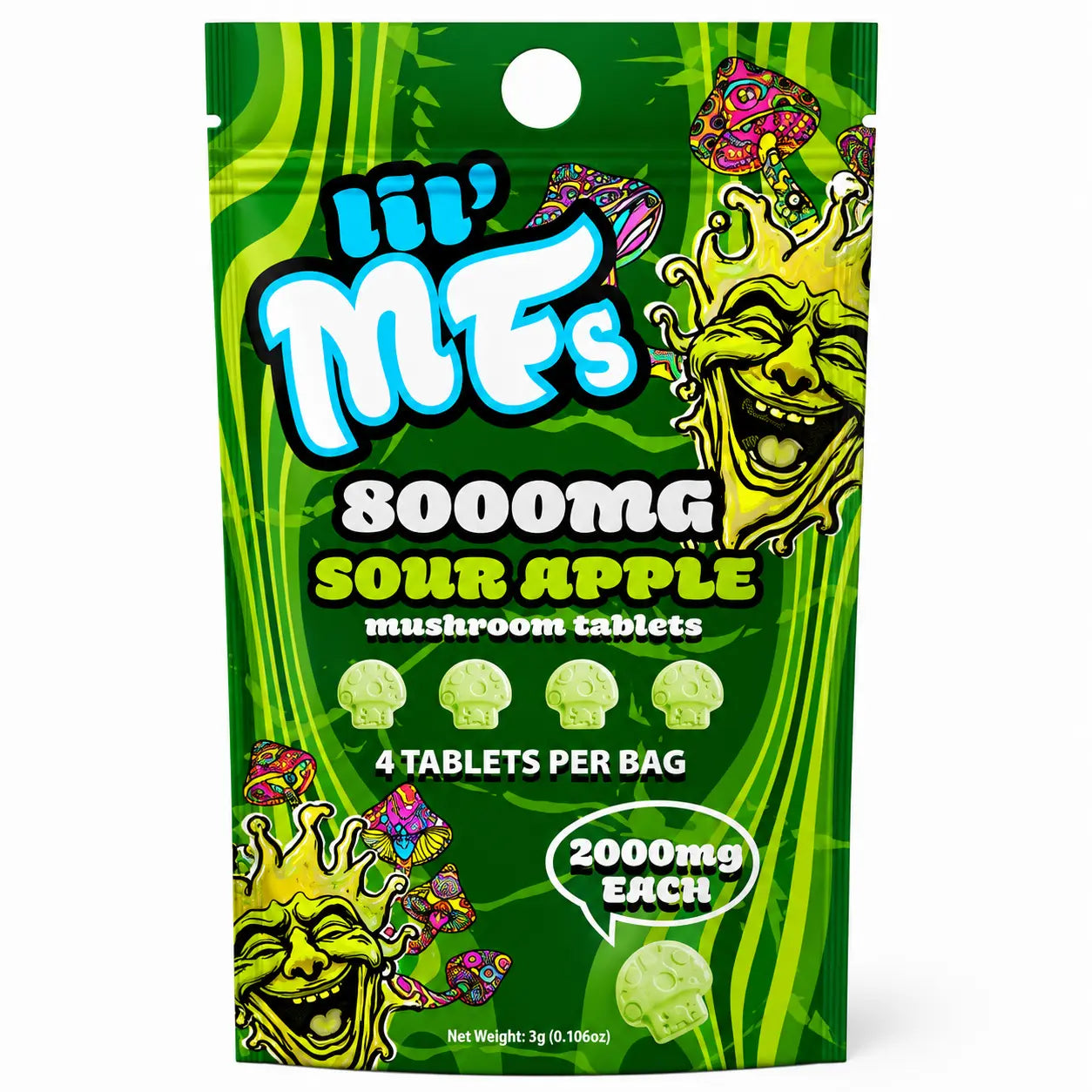 Lil MF's Mushroom Tablets 8000mg – 4ct Mushroom Edibles
