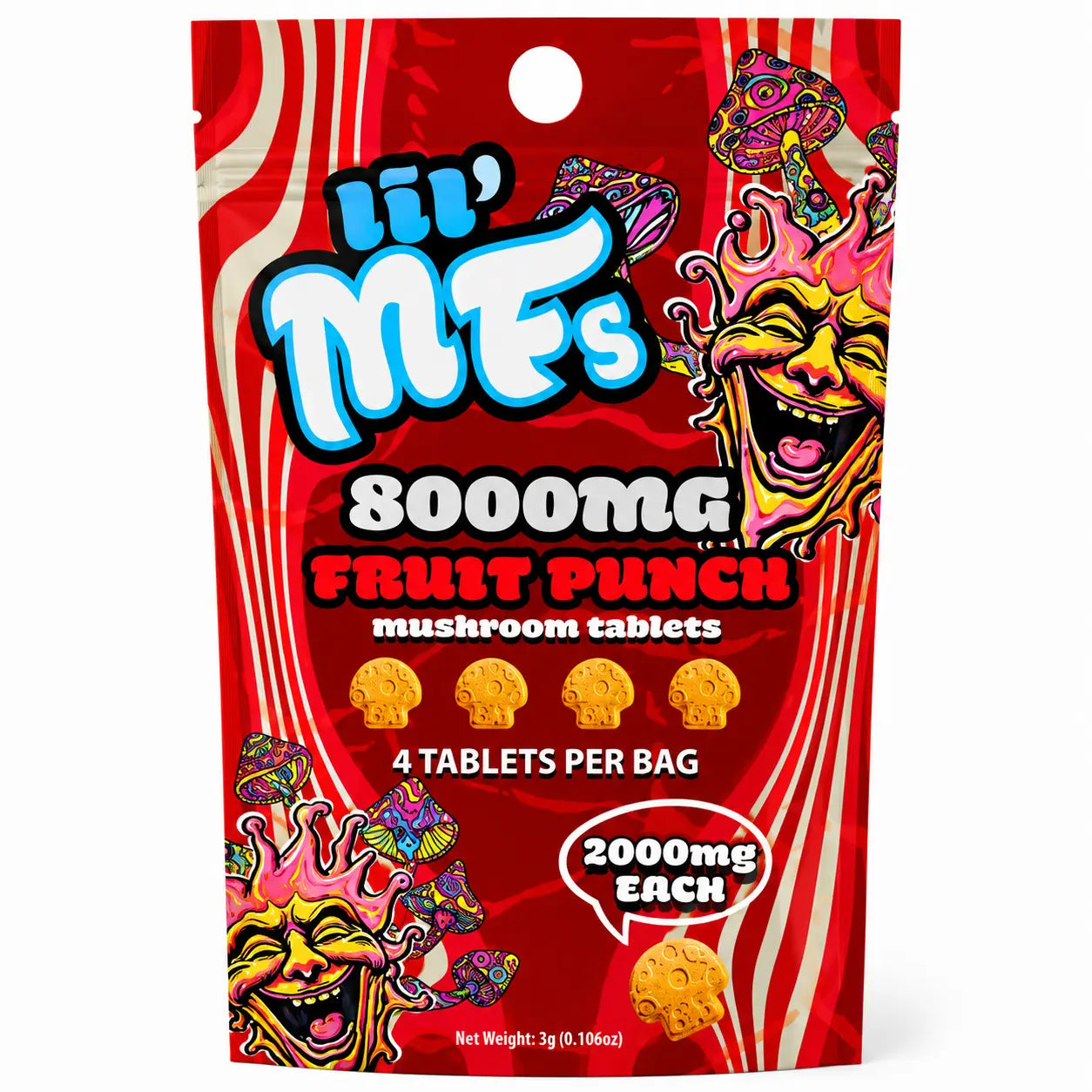 Lil MF's Mushroom Tablets 8000mg – 4ct Mushroom Edibles