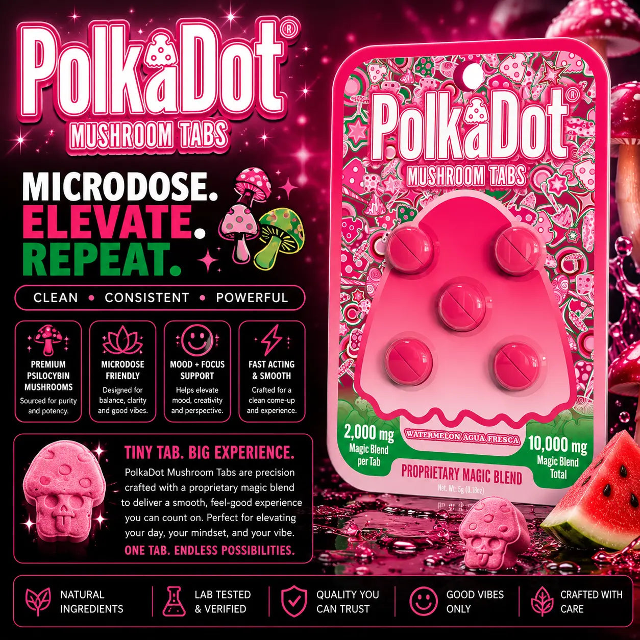 PolkaDot 10g Mushroom Tablets – 5ct