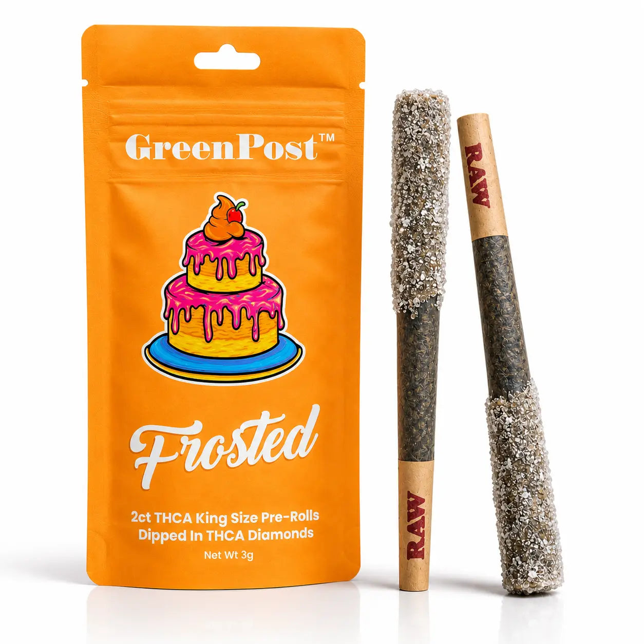 GreenPost THCA Diamond Pre-Rolls – Frosted 2ct