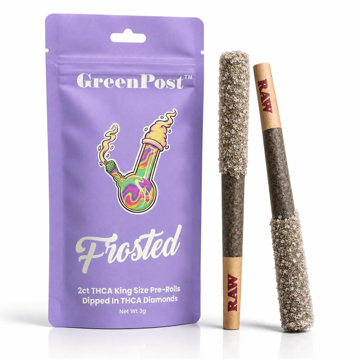 GreenPost THCA Diamond Pre-Rolls – Frosted 2ct