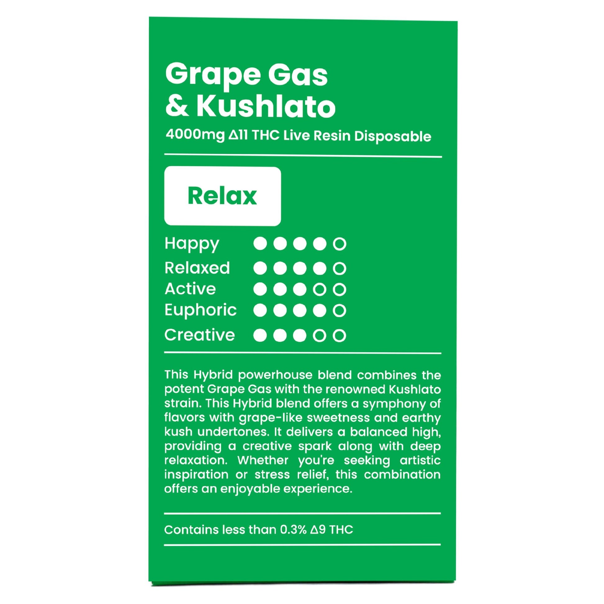 Delta 11 Grape Gas & Kushlato Dual-Strain Vape - GreenPost CBD - www.GreenPostCBD.com