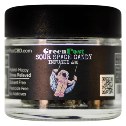 Delta 8 THC Sour Space Candy Flower (Hybrid) - GreenPost CBD - www.GreenPostCBD.com