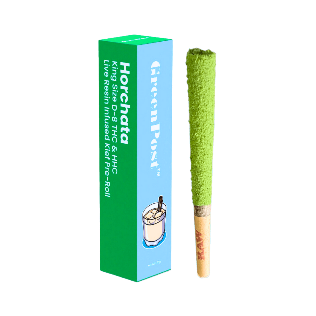 King Size Delta 8 THC & HHC Live Resin Infused Kief Pre-Roll - Horchata - GreenPost CBD - www.GreenPostCBD.com