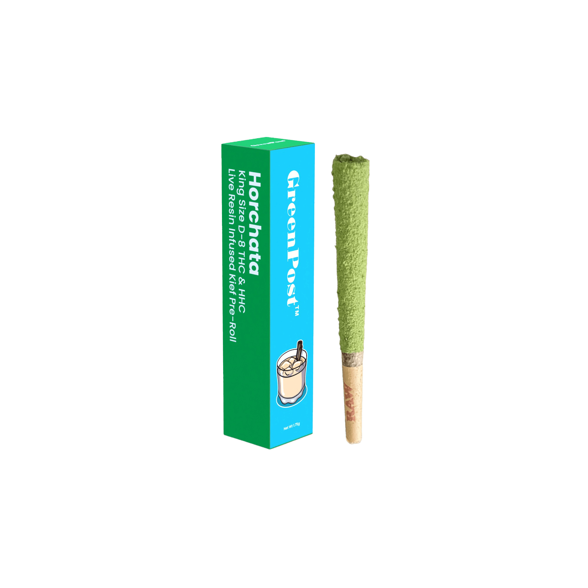 King Size Delta 8 THC & HHC Live Resin Infused Kief Pre-Roll - Horchata - GreenPost CBD - www.GreenPostCBD.com