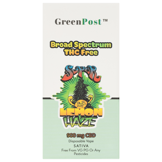 Lemon Haze Disposable CBD Vape (Sativa) - GreenPost CBD - www.GreenPostCBD.com