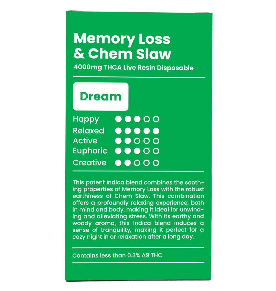 Memory Loss & Chem Slaw - THCA Vape (Live Resin Disposable) - GreenPost CBD - www.GreenPostCBD.com