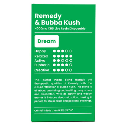 Remedy & Bubba Kush Disposable CBD Vape - GreenPost CBD - www.GreenPostCBD.com
