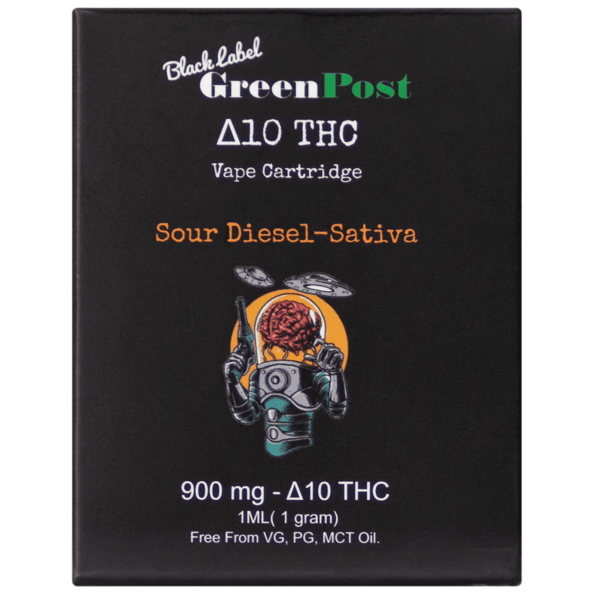 Sour Diesel Delta 10 Vape Cartridge (Sativa) - GreenPost CBD - www.GreenPostCBD.com